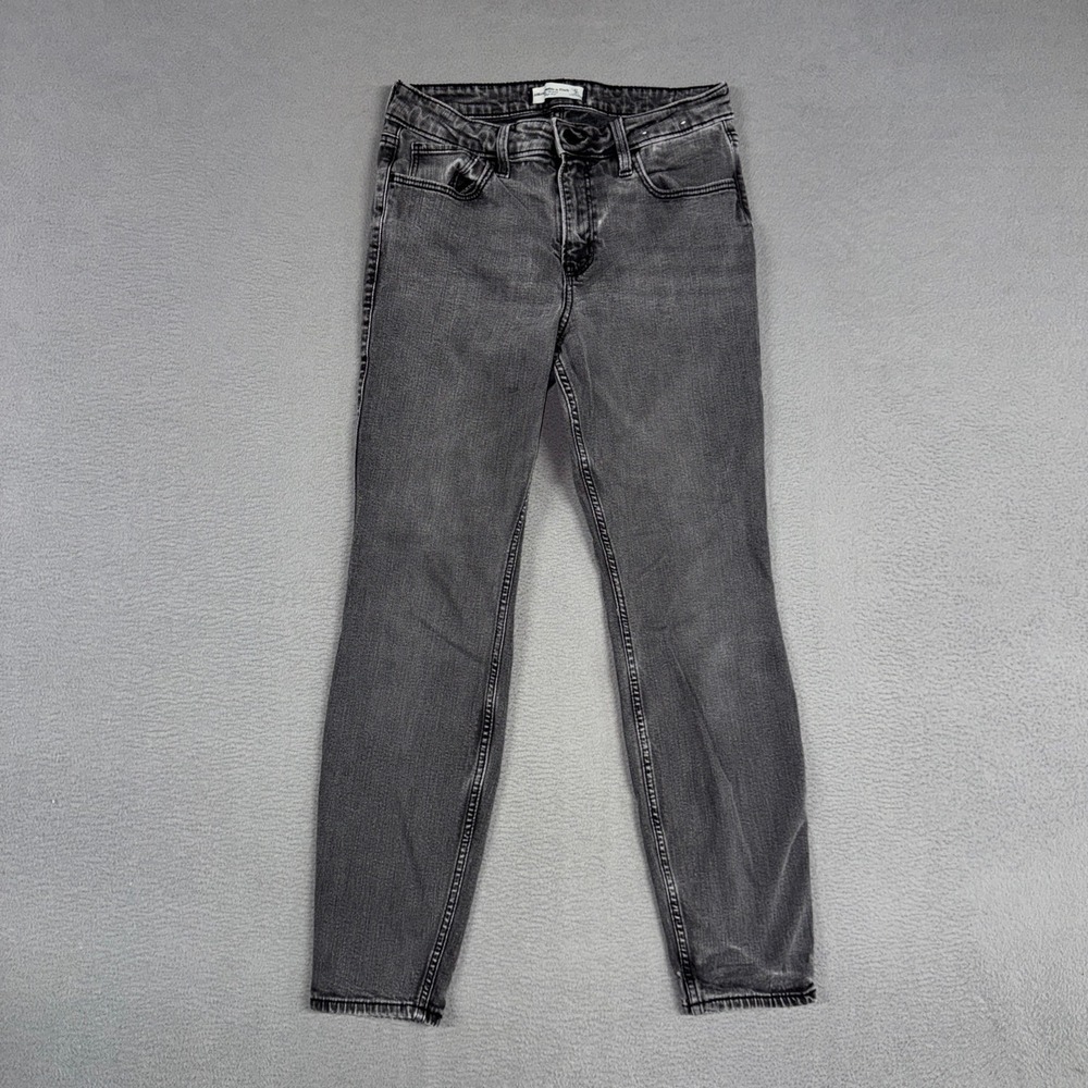 Abercrombie & Fitch Jeans Womens 4 Black Skinny High Rise Faded Stretch Denim
